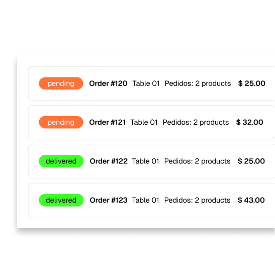 The order appears in real time in your dashboard and is automatically linked to the correct table.